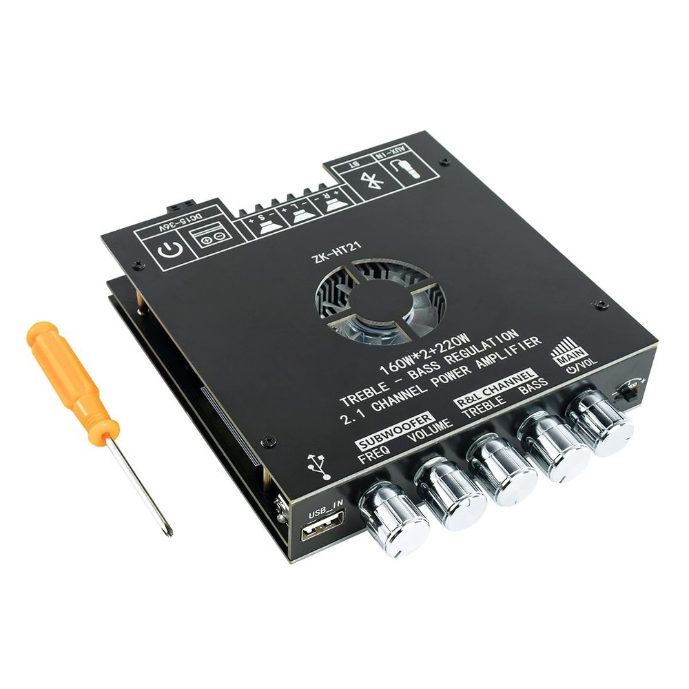 DIY Bluetooth Amplifier Board - 2.1 Channel Power Module, Treble & Bass Control
