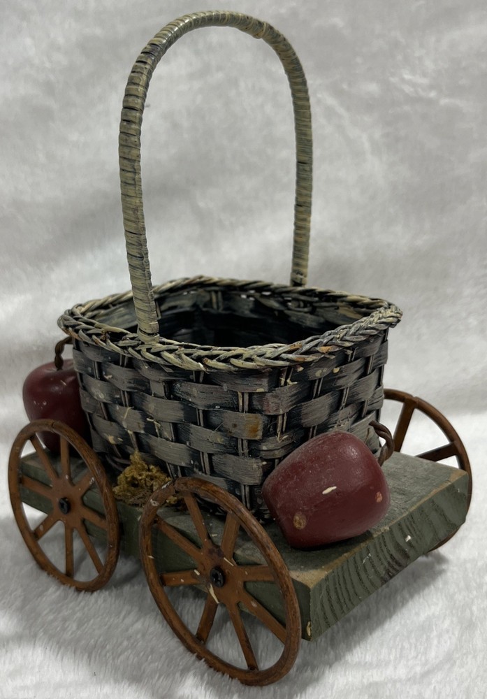 Hannah’s Handiworks Apple Cart Width 3.5” Length 5” Height 7 “