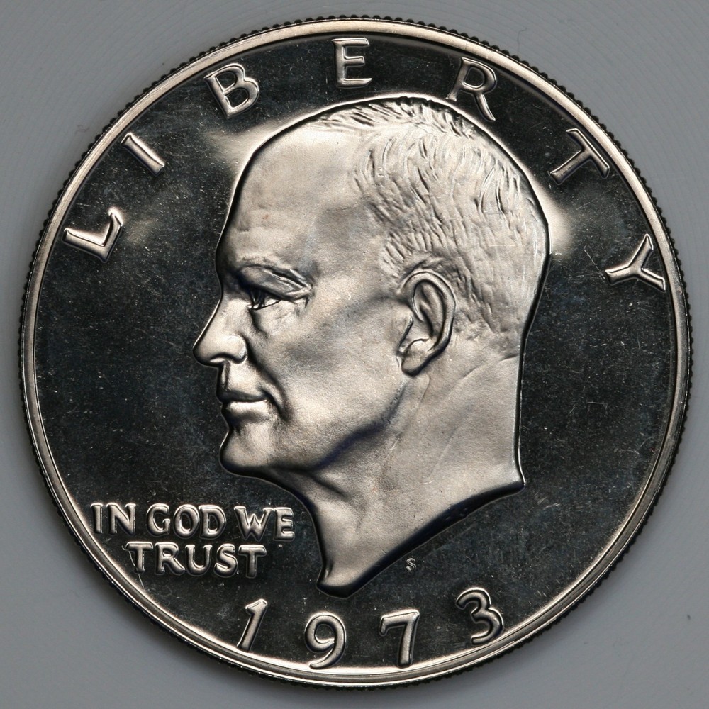 1973 S Gem DCam Proof Eisenhower Ike Dollar CN-Clad