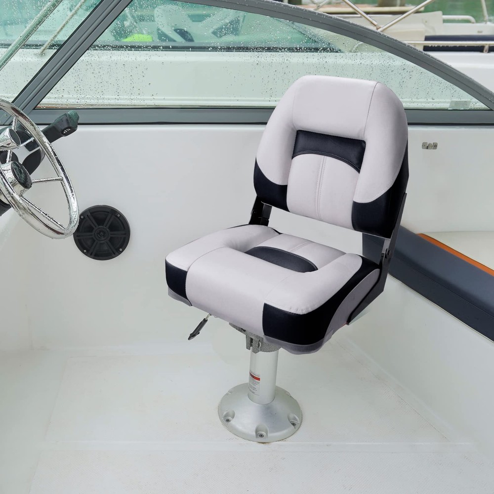 Tone Low Back Folding Boat Seat,White/Black