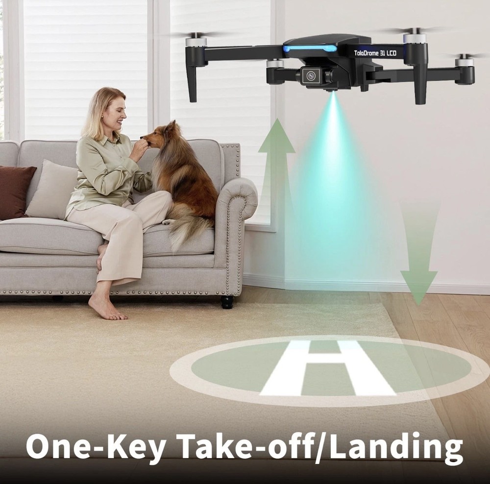 Toladrone TD31LCD RC Drone with LCD Screen, Foldable for Beginners...