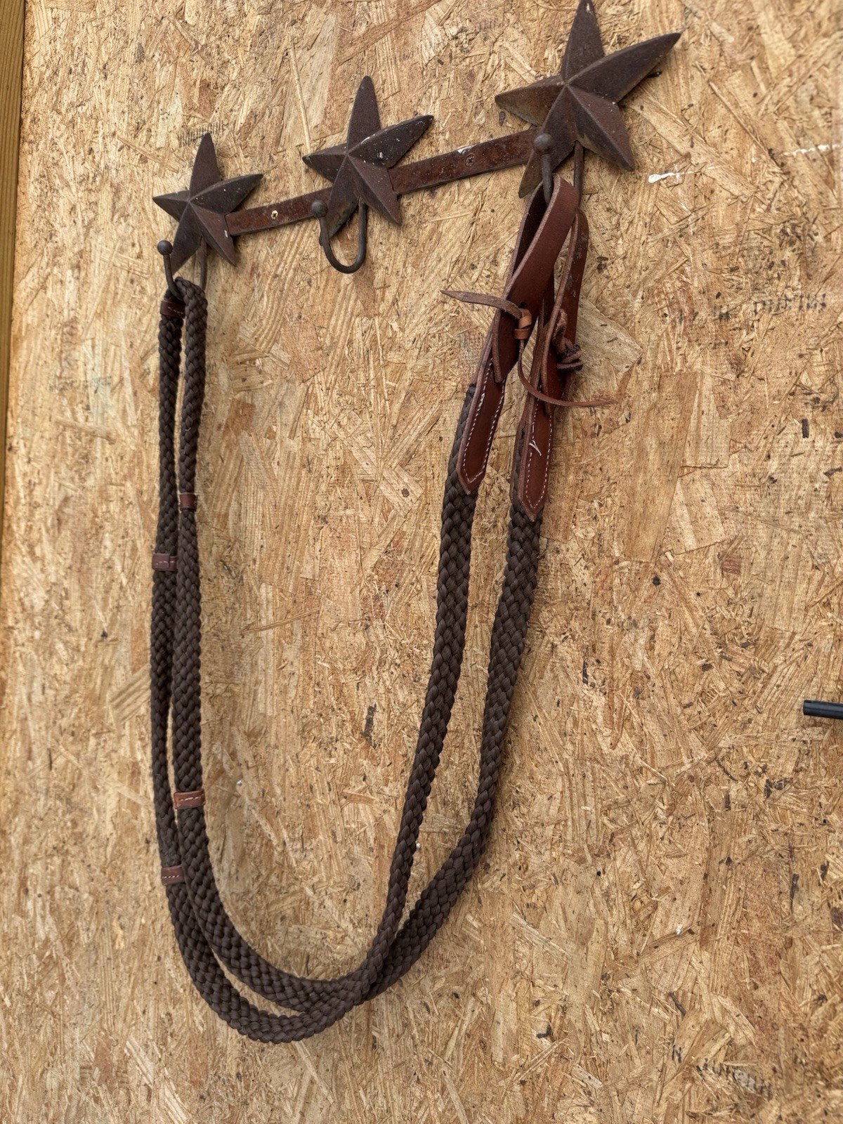 USED BROWN COTTON ROPER TRAIL REIN LEATHER SLOBBER STRAPS WESTERN