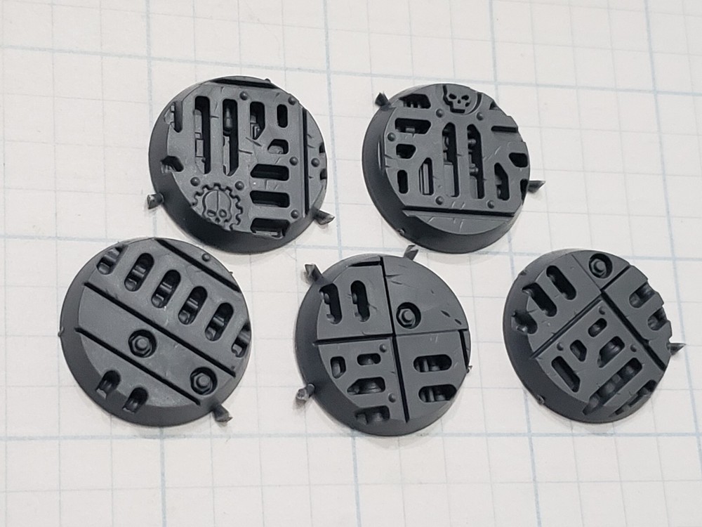 Warhammer 40k Boarding Action Bits Void War Deck Grill 25mm Round Base x5 25F