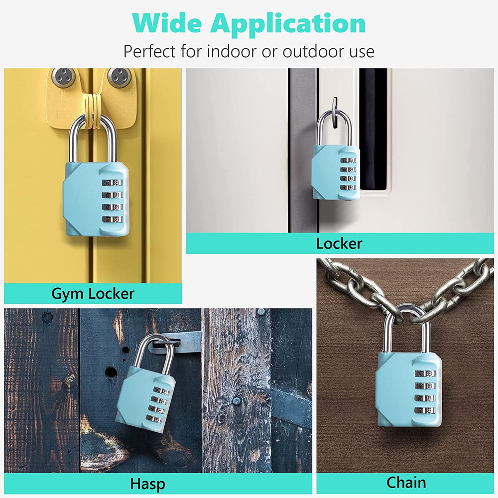 CL11AS Combination Lock, 4 Digit Outdoor Combination Padlock Set Your Own Combin