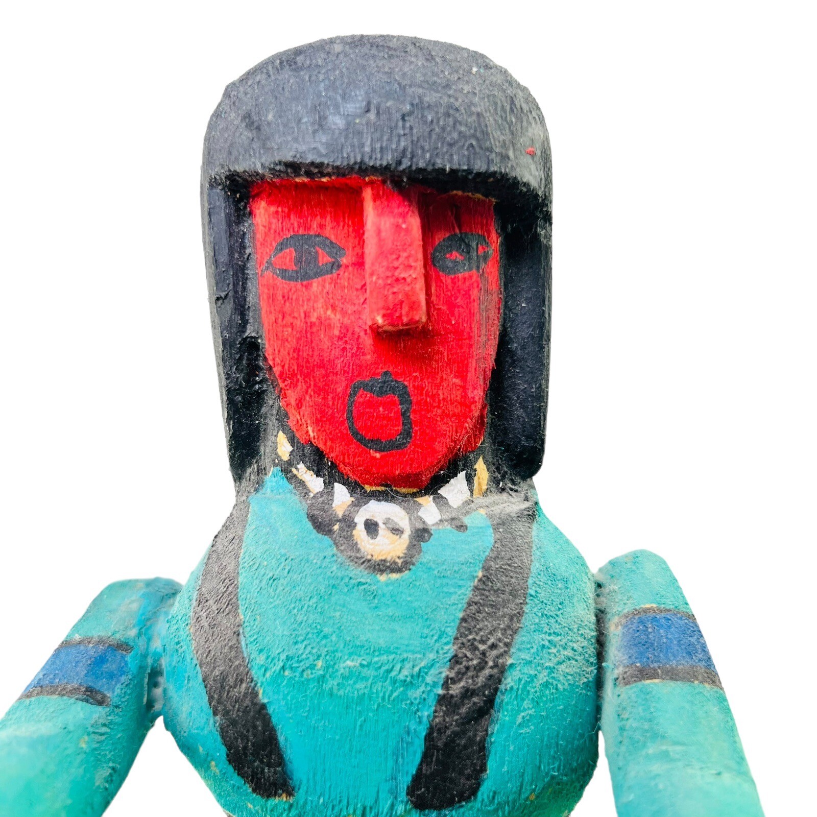 San Juan Pueblo Doll Native American Hand Carved Signed Joe V. Trujillo