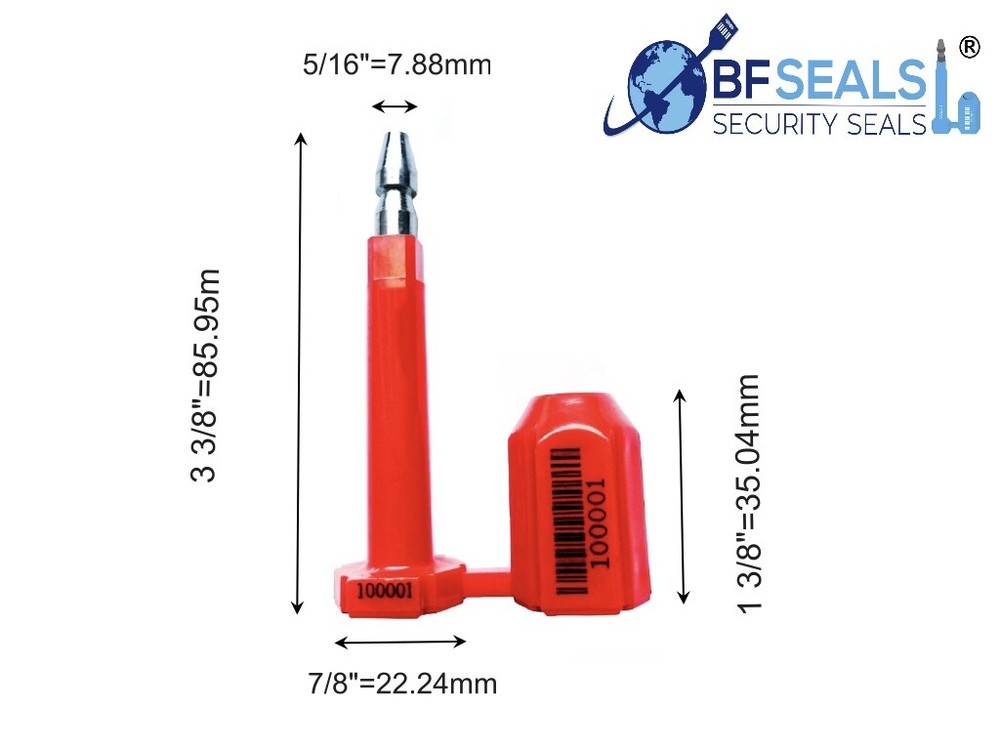 Security BOLT Seal for Cargo Containers, RED Color, Box (100 pcs), BFSEALS