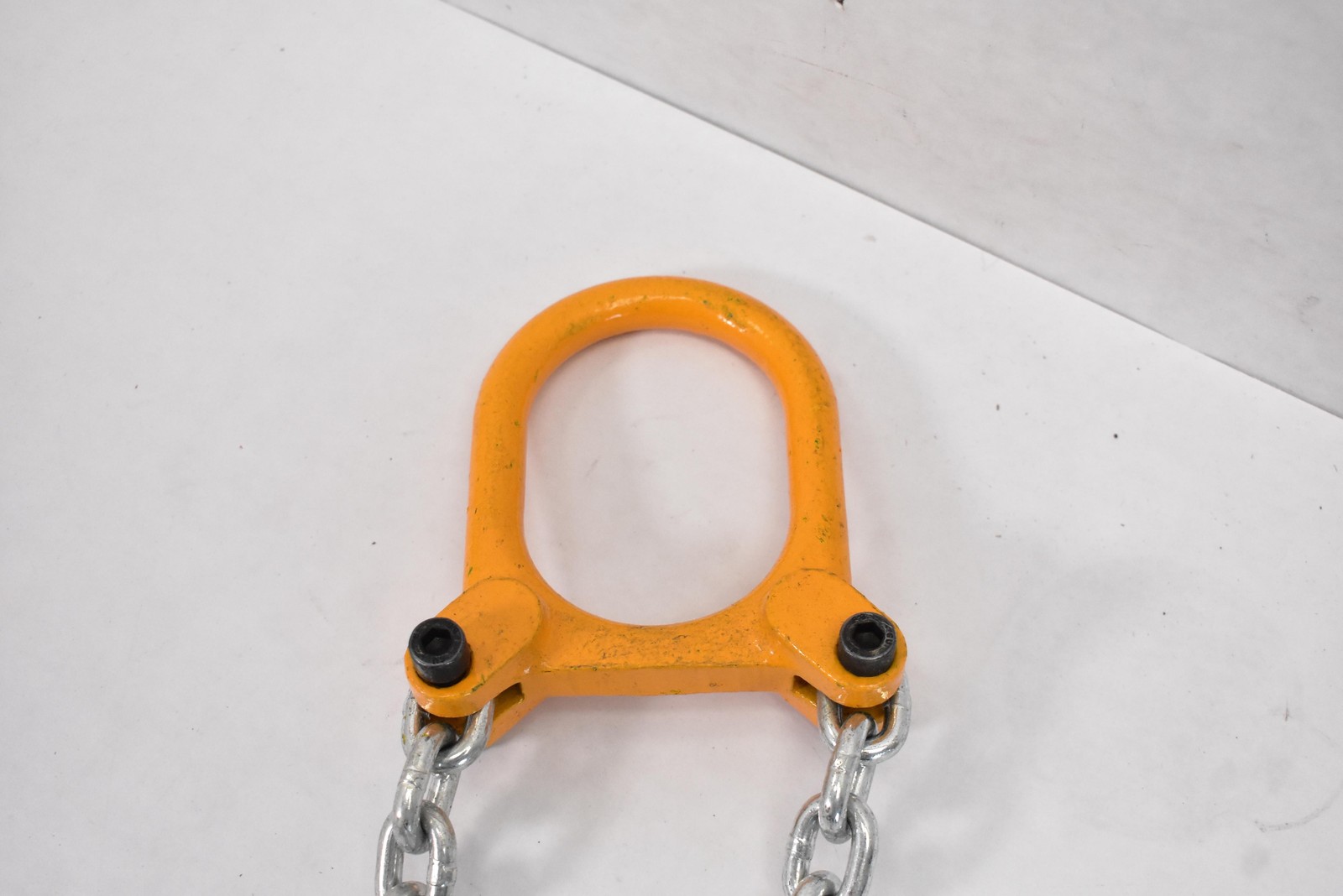Dual Plate Lifting Clamps With Chain Sling Orange Steel Rigging Hoist Tool