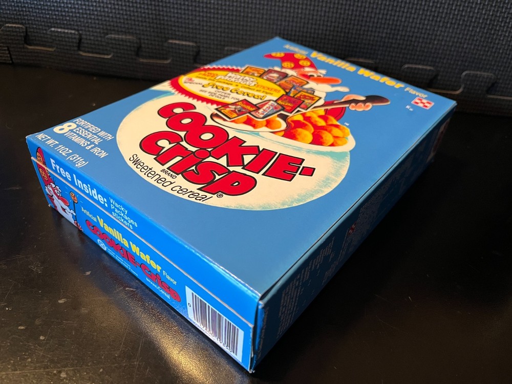 1982 Cookie Crisp (Wormy Packages on back) - Empty custom design display box