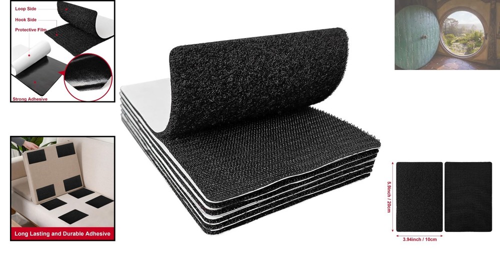 Versatile 4x6 Hook and Loop Tape Strips - Heavy Duty and Adhesive for Easy Use