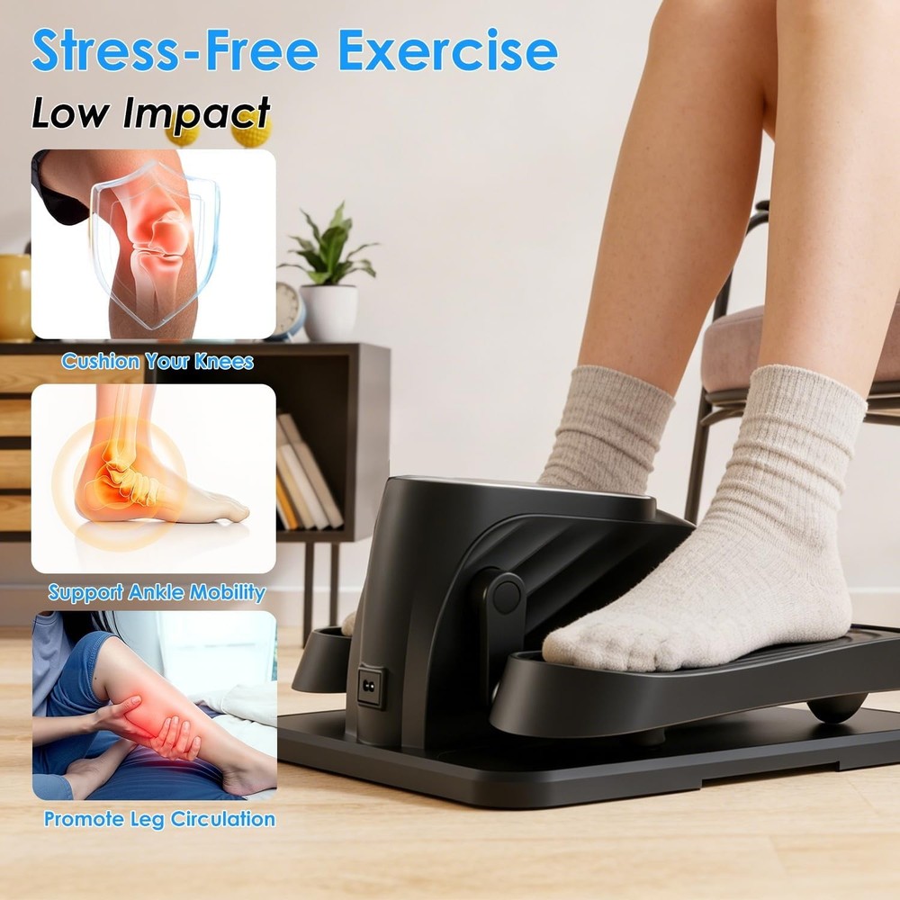 Under Desk Elliptical Machine, Seated Leg Exerciser with Remote for Desktop,
