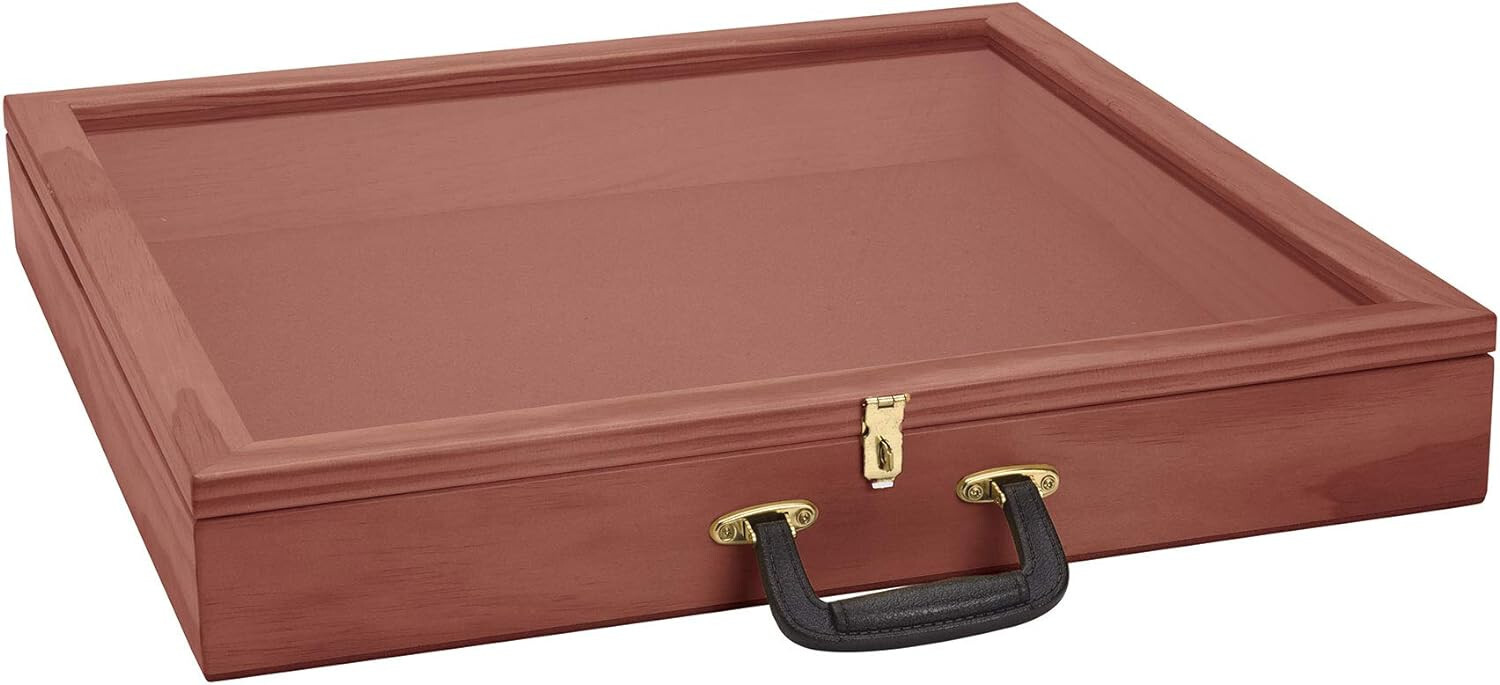 Wood Countertop Display Case View Clear Top Portable Cherry 24" x 36 x 4