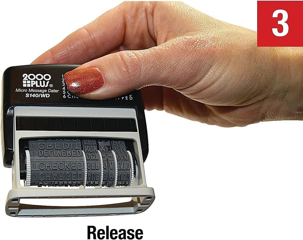 Versatile Self-Inking Dater with Business Phrases - Compact Stamping Solution