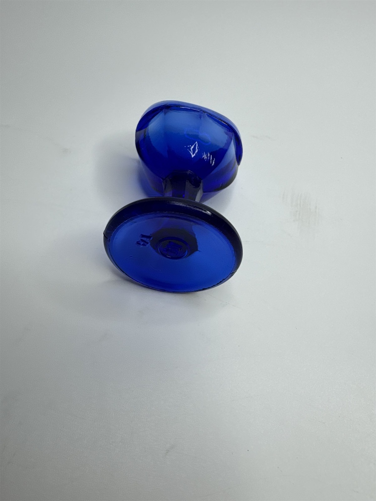 Vtg "M" Mark Inside DIamond Cobalt Blue Glass Eye Bath Wash Rinse Medicine Cup