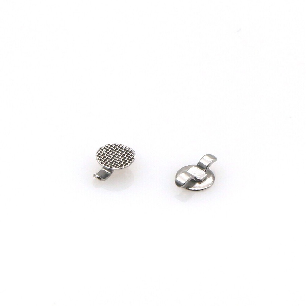 10 Packs Dental Bonding Lingual with Cleat Double Wing Button Round Mesh Base