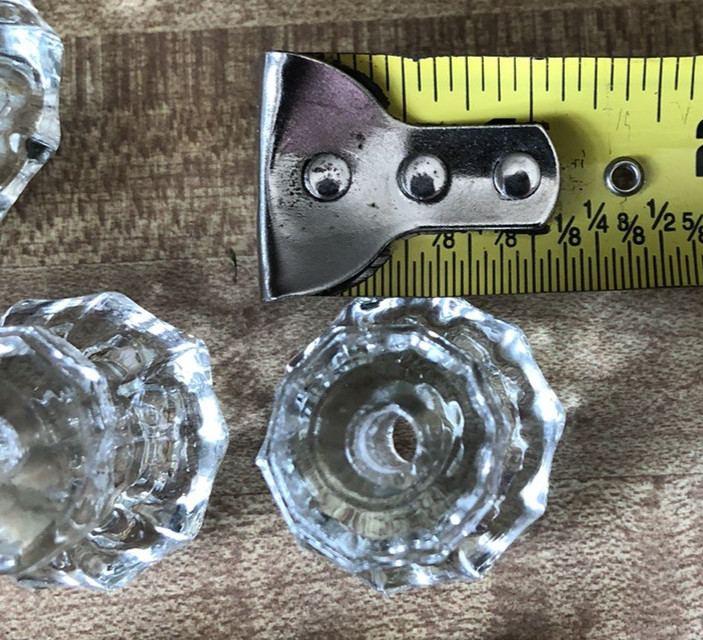 Vintage Glass Drawer Pulls Knobs Clear Set of 7