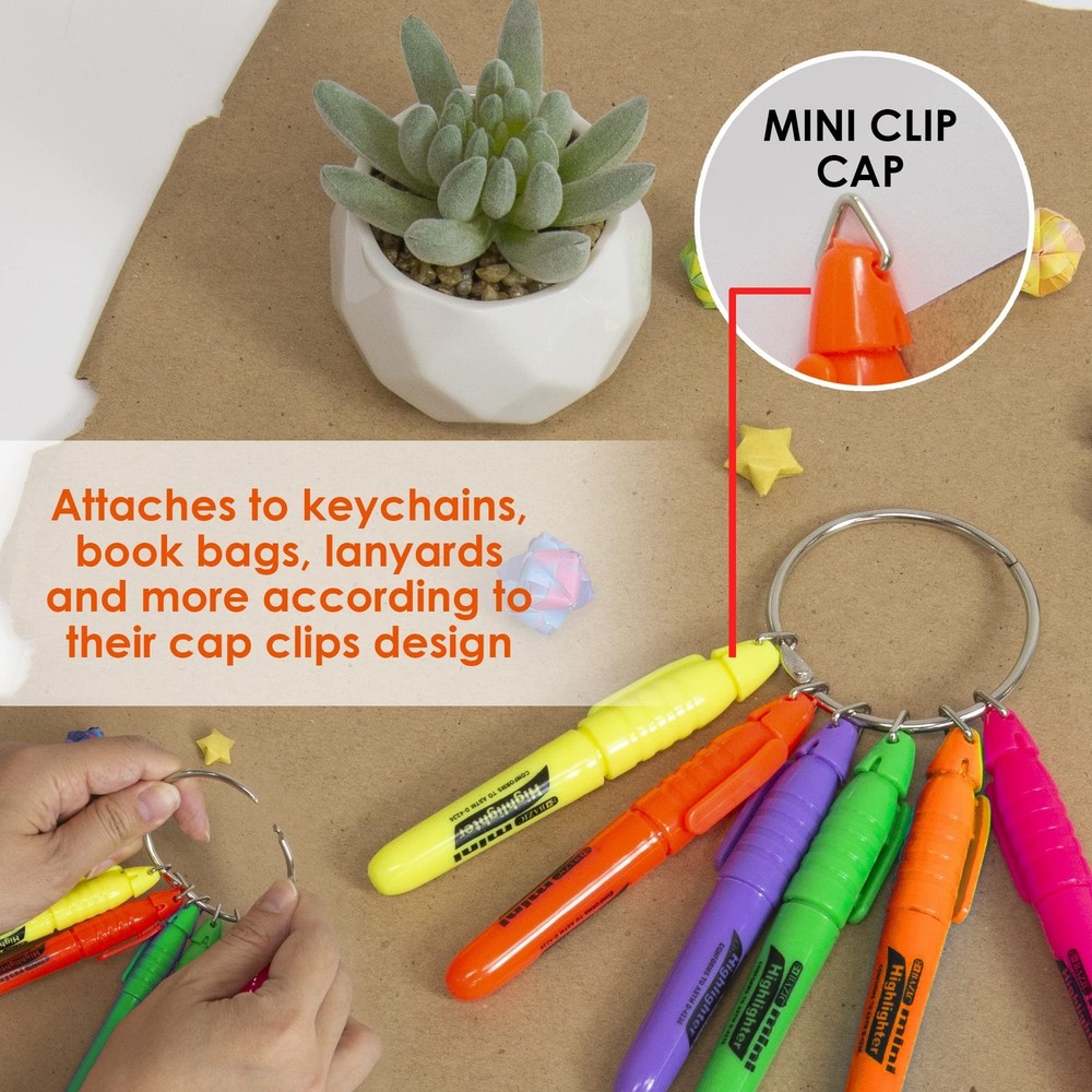 BAZIC Mini Highlighter Pen Assorted Color, Chisel Tip Broad Fine Line Highlig...