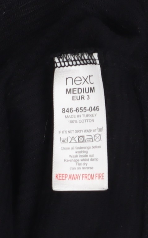 Next Men's Black Medium Basic Jacket 100% Cotton Zip Up Casual Bomber