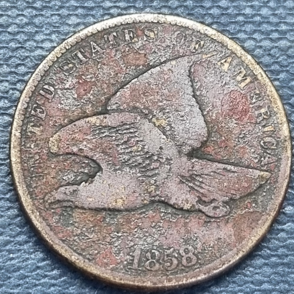 1858 Flying Eagle Cent 1c VF Details #99252