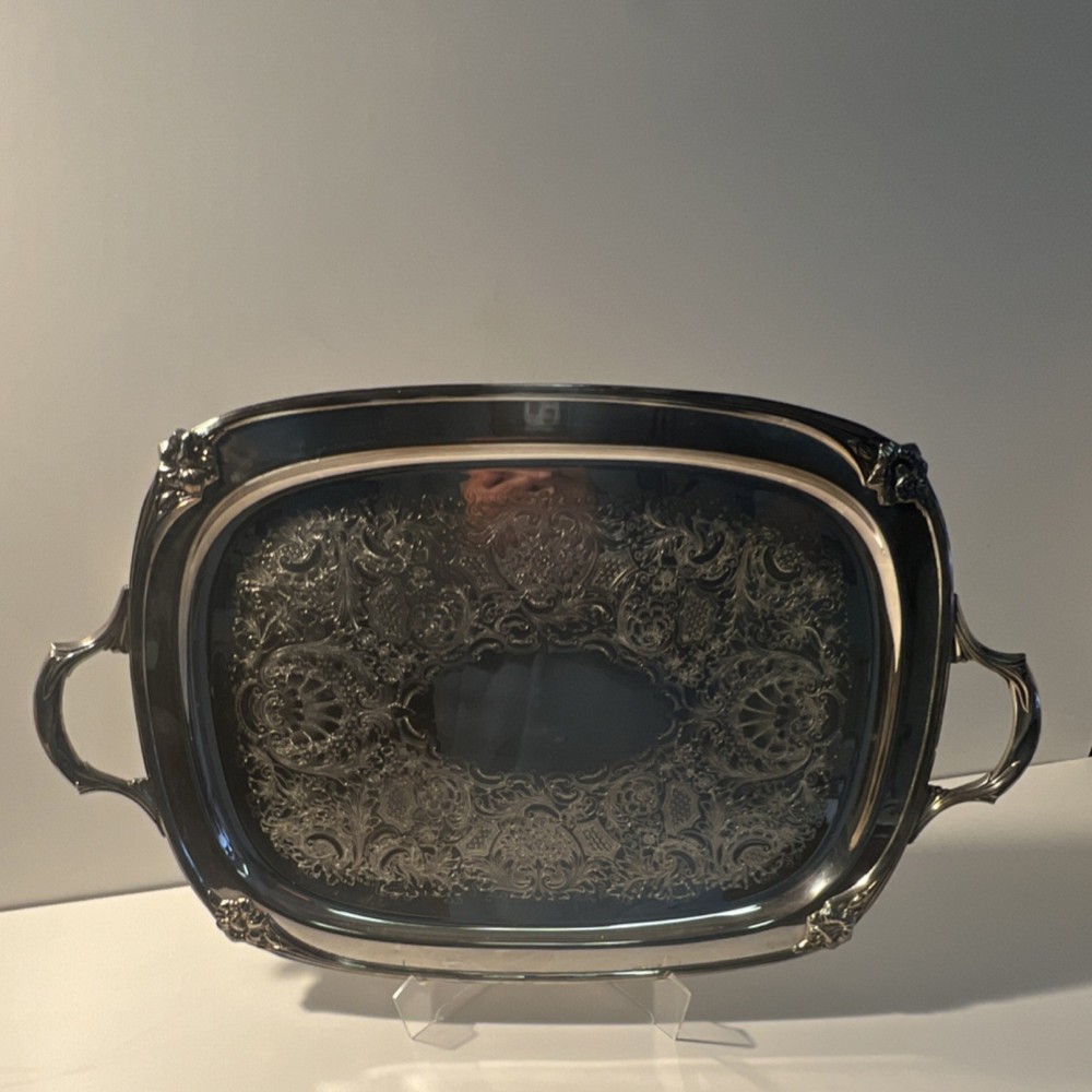 Rogers Bros. Silver Company Silver Plated Tray Daffodil.