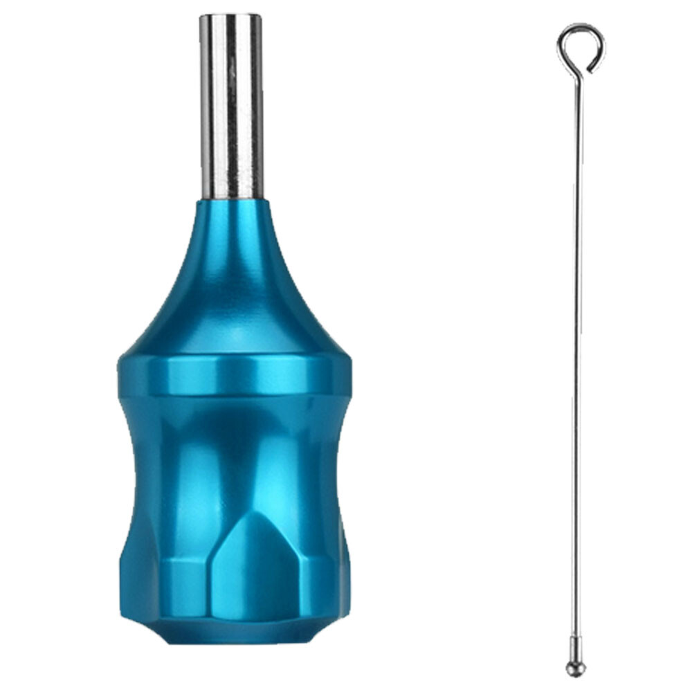1X Light Blue 30mm Tattoo Zinc Alloy Cartridge Grip With 78mm Needle Plunger HOT