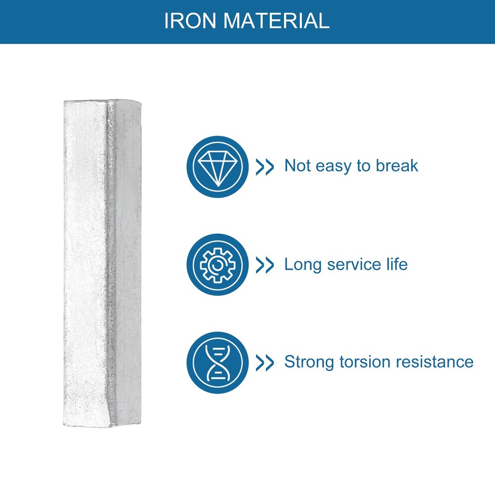 2pcs Door Spindle Bar, 40mm Door Knob Spindle, Silver, Solid Iron