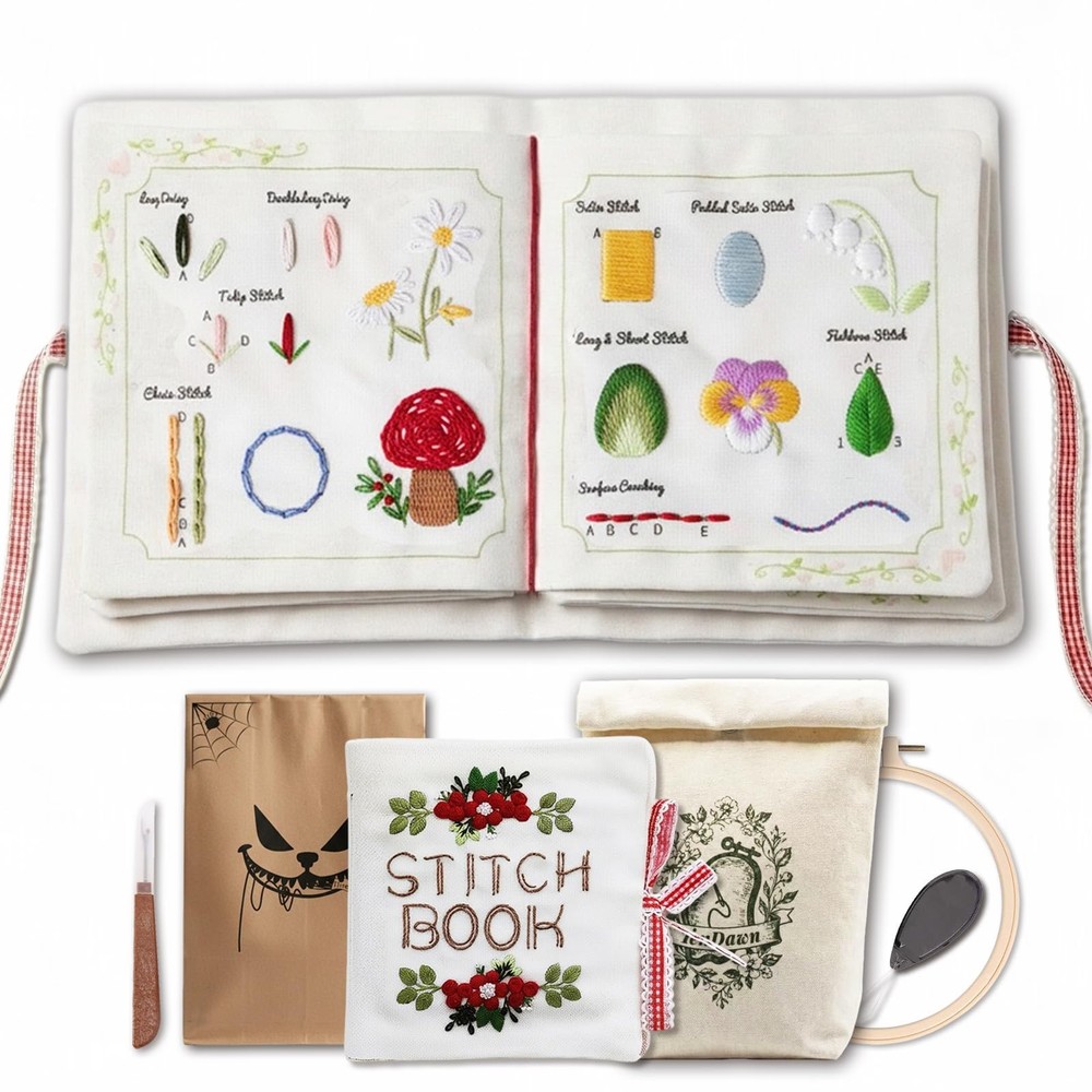 TenDawn Beginner Embroidery Stitch 6x5.5 inches, Basic & Intermediate Kit