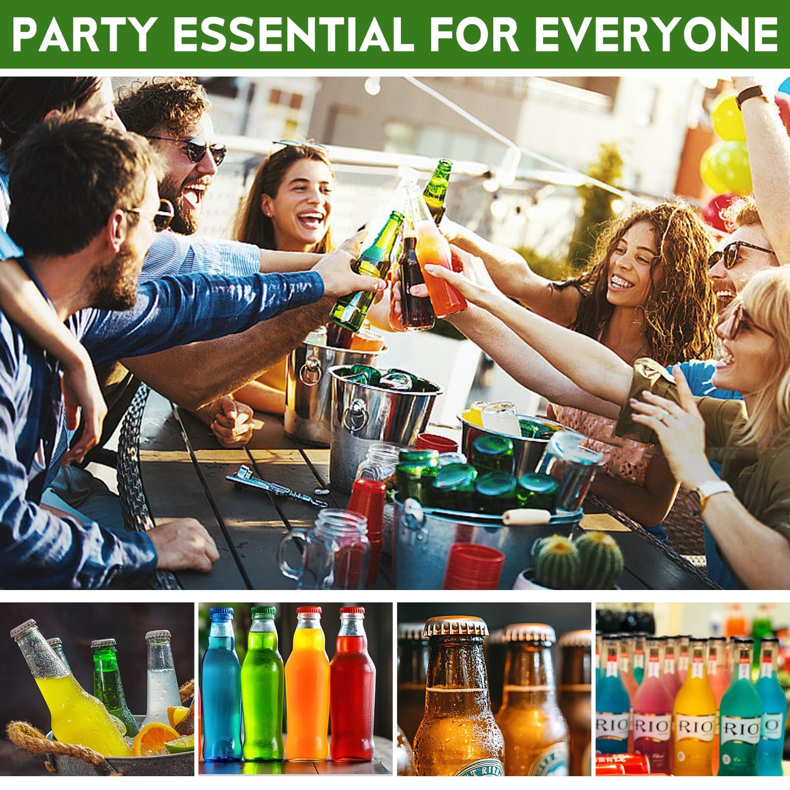 6 Pack Bottle Opener Keychain Set, Colorful Aluminum Alloy Beer medium, Red