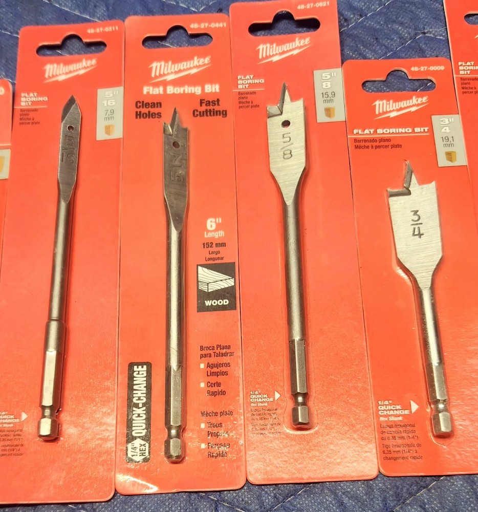 Milwaukee Flat Boring Bits