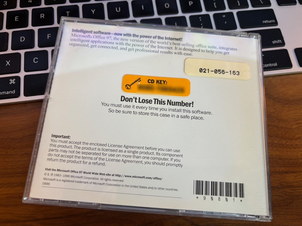 MICROSOFT OFFICE 97 PROFESSIONAL EDITION (CD, 1997 ) With CD Key Code