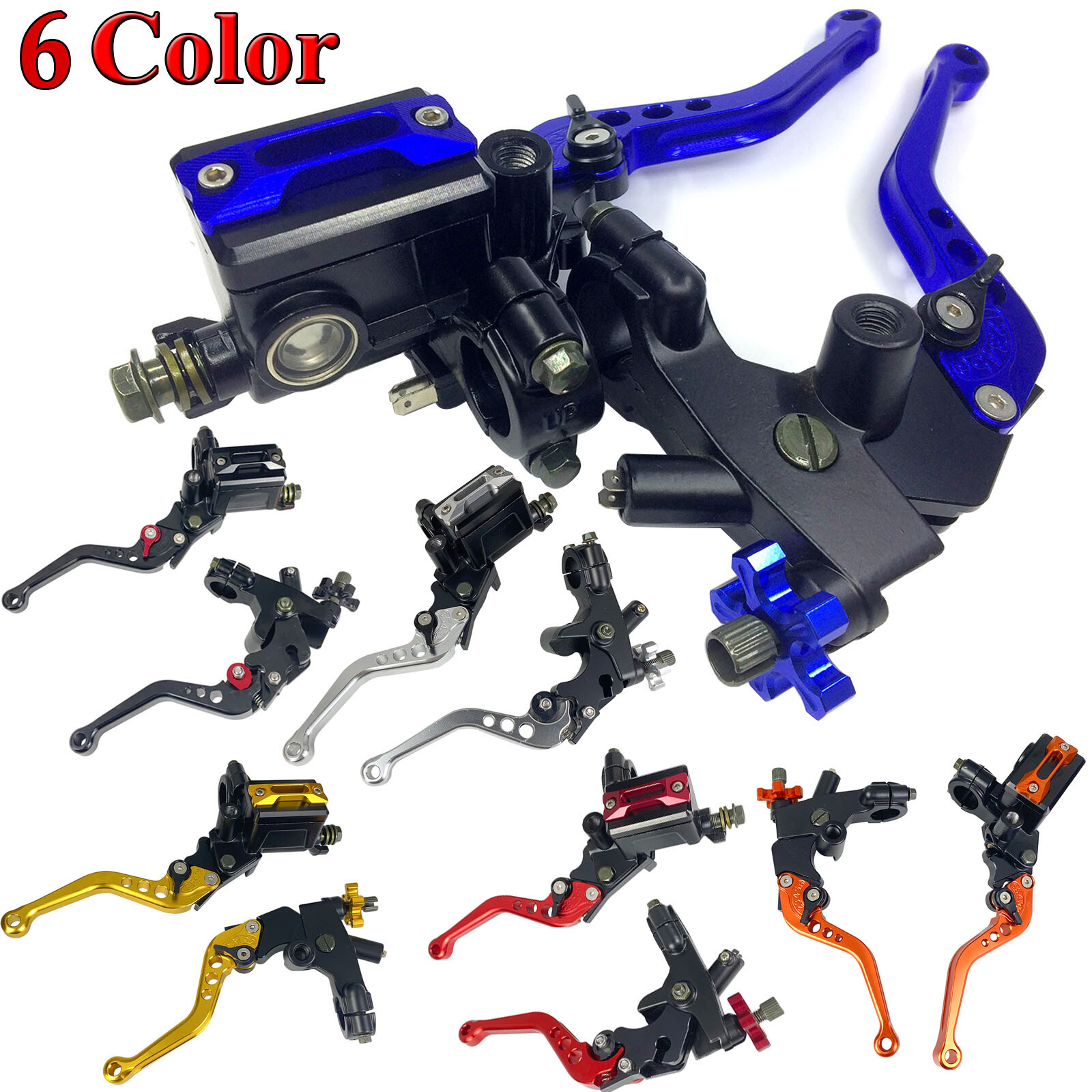 7/8" Universal CNC Motorcycle Handlebar Brake Master Cylinder & Clutch Lever Set