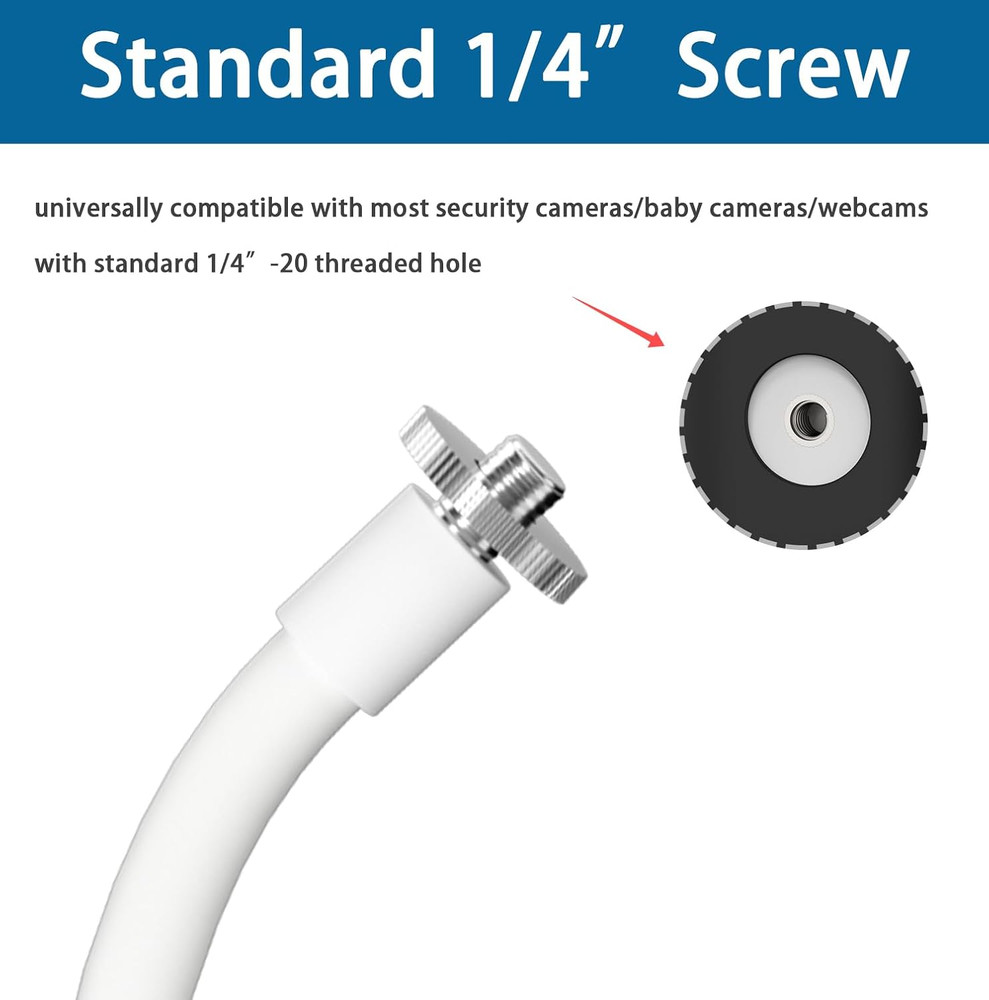 Adjustable Gooseneck Clamp Mount for Eufy Cameras, Mounting Bracket Compatible w