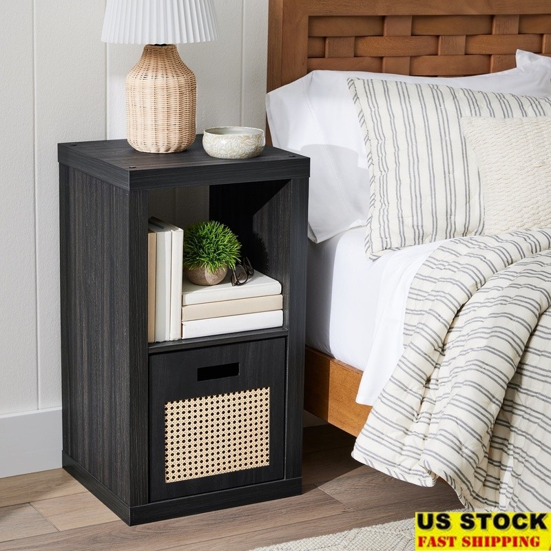 2-Cube Storage Organizer Modern Bookcase Open Back Easy Assemble Utility Style