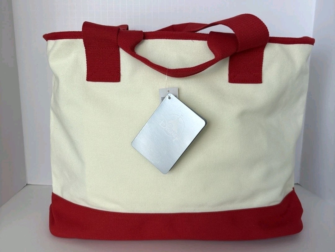 Disney Parks 2025 Christmas Canvas Tote Santa Mickey Minnie WDW Happy Holidays