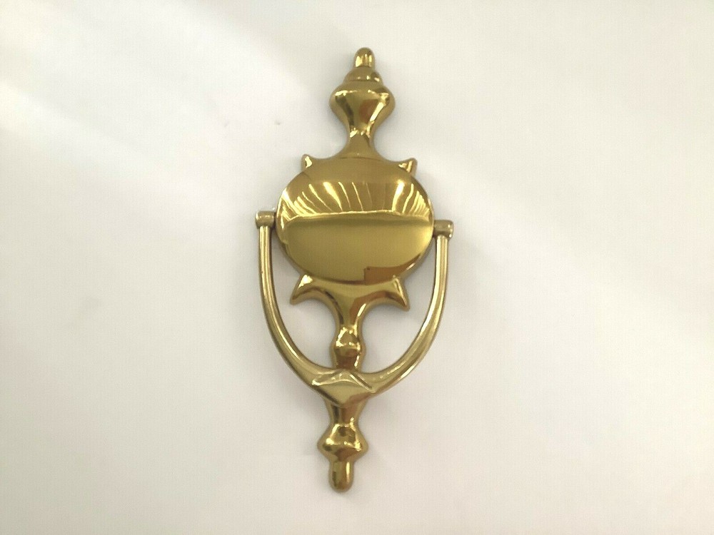 Solid Shiny Brass Door Knocker w/Mounting Hardware Engravable
