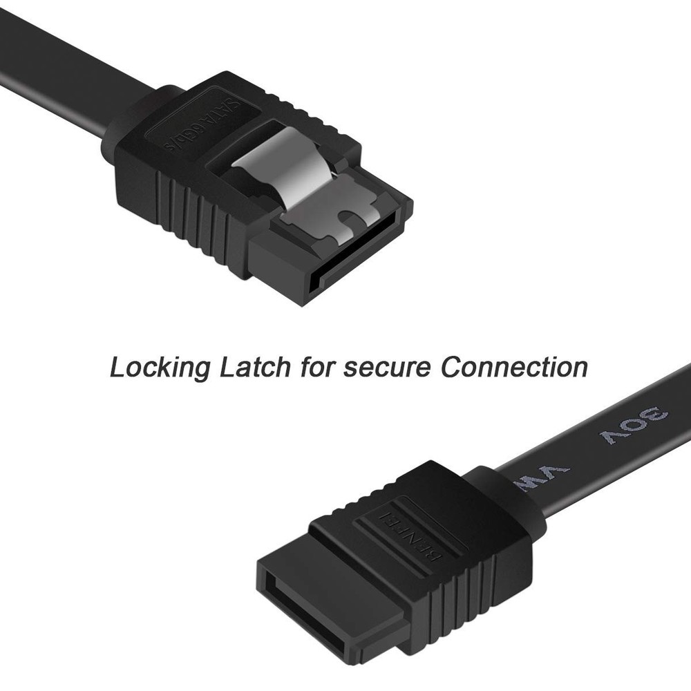 SATA III 6Gbps Data Cable with Locking Latch – 18 Inch, Cost-Effective Solution