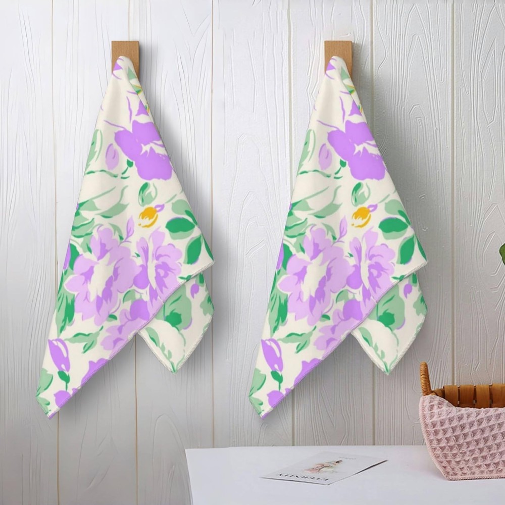 Elegant Crane Hand Towels - 2 Pack, 14.5" X 28",Soft Microfiber Polyester Cut...
