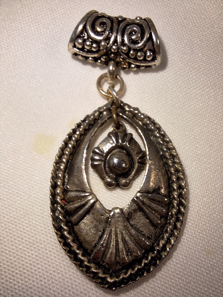 Southwestern Silver Dangle Pendant Unmarked