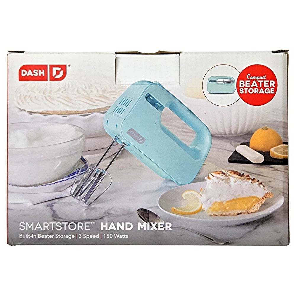Dash Hand Mixer Mini 150 Watt 3 Speed Lightweight Compact Kitchen Mint Green
