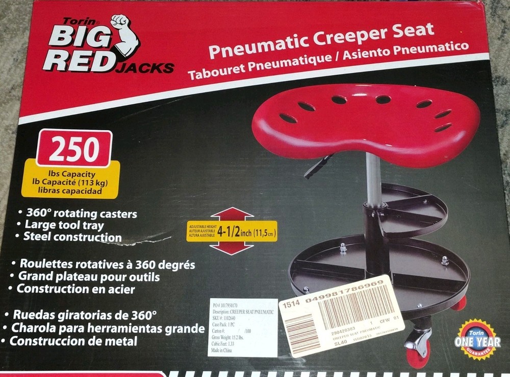 Big Red Jacks Tractor Pneumatic Creeper Seat