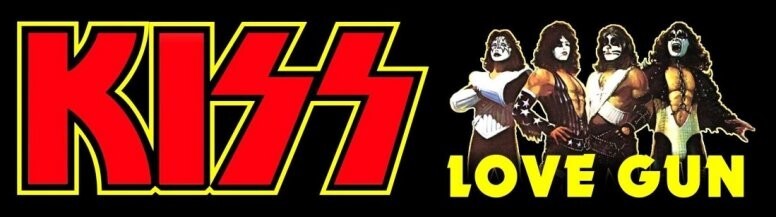 KISS 10 x 3 Love Gun Professionally Printed Glossy Custom Bumper Sticker