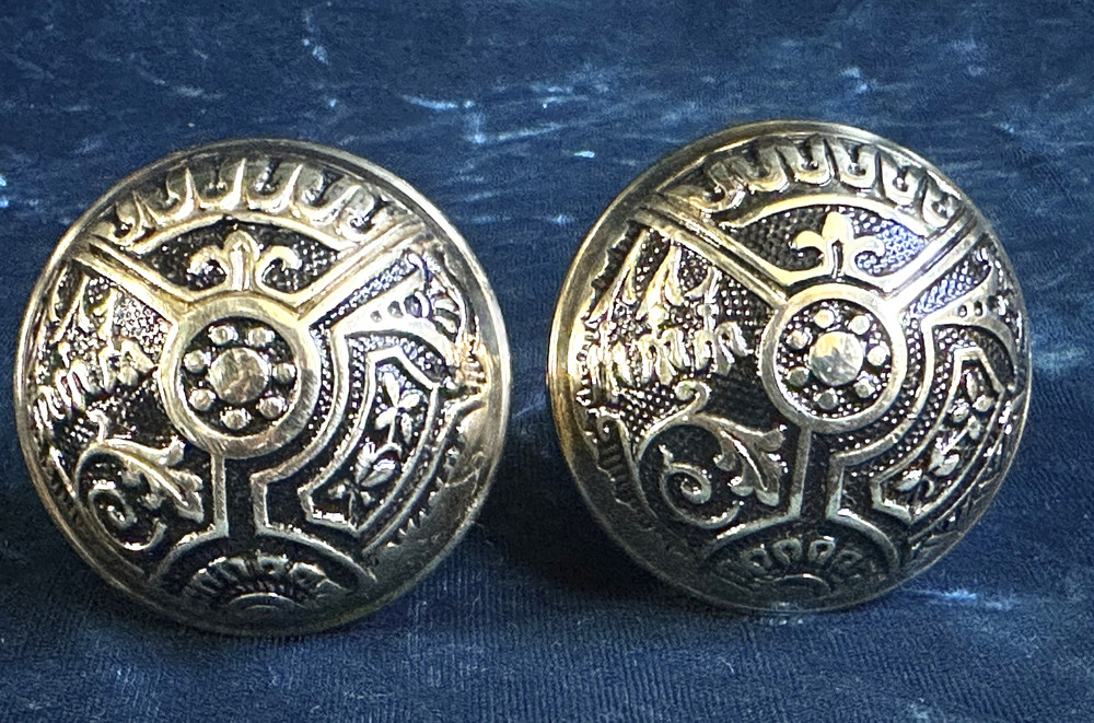 Antique Victorian Ornate Corbin Ceylon Passage Set Door Knobs & Backplates *