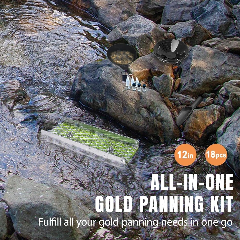 Complete Gold Panning Kit with Mini Sluice Box
