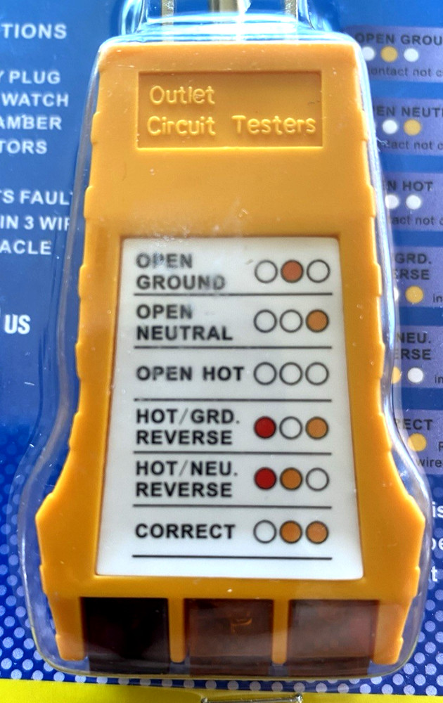Outlet Tester Model SK300,Circuit Analyzer,6 Visual LED Tests, Easy Read Chart