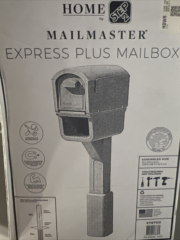 STEP2 MAILMASTER Express Plus Plastic Mailbox, Newspaper Slot Model 578700