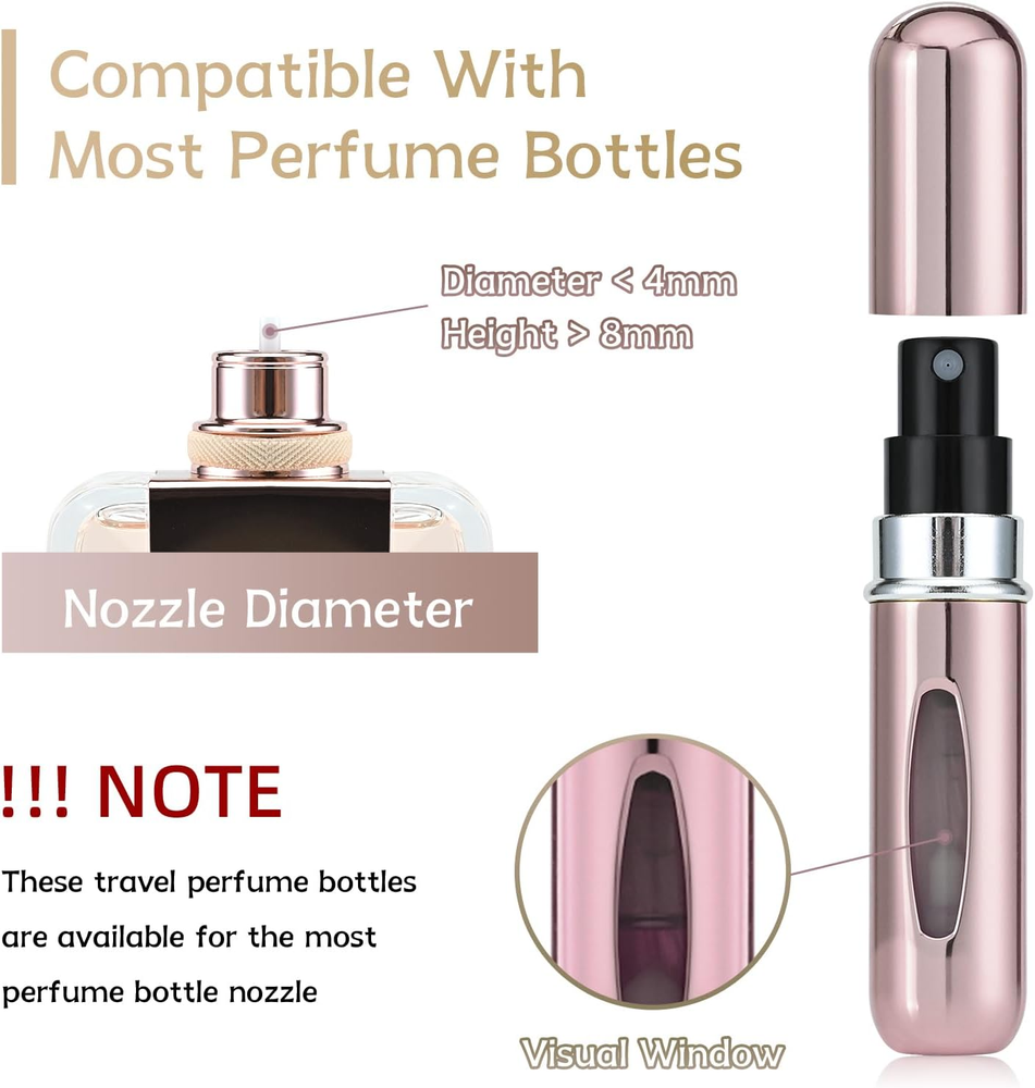8 Pcs of 5Ml Portable Mini Refillable Perfume Atomizer Bottle Refillable