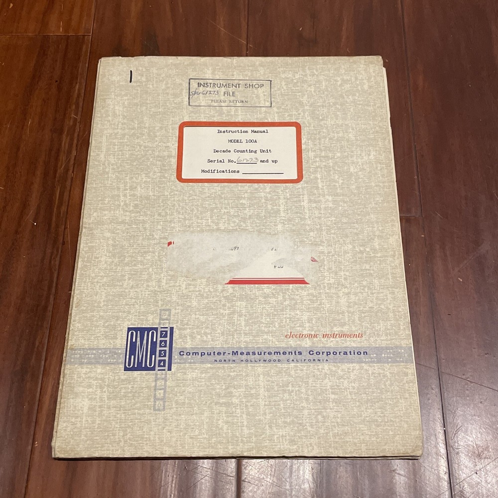 CMC Model 100A Decade Counting Unit Instruction Manual