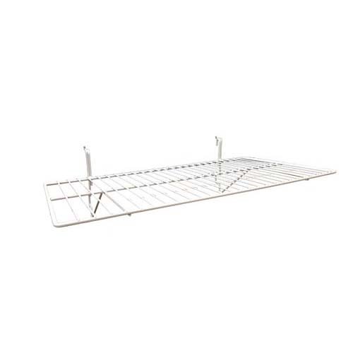 Only Hangers White Wire Slatwall / Gridwall Shelf 24"L x 12"D