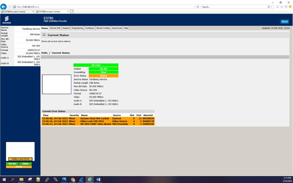 Tandberg Ericsson Encoder E5780 Tb43821