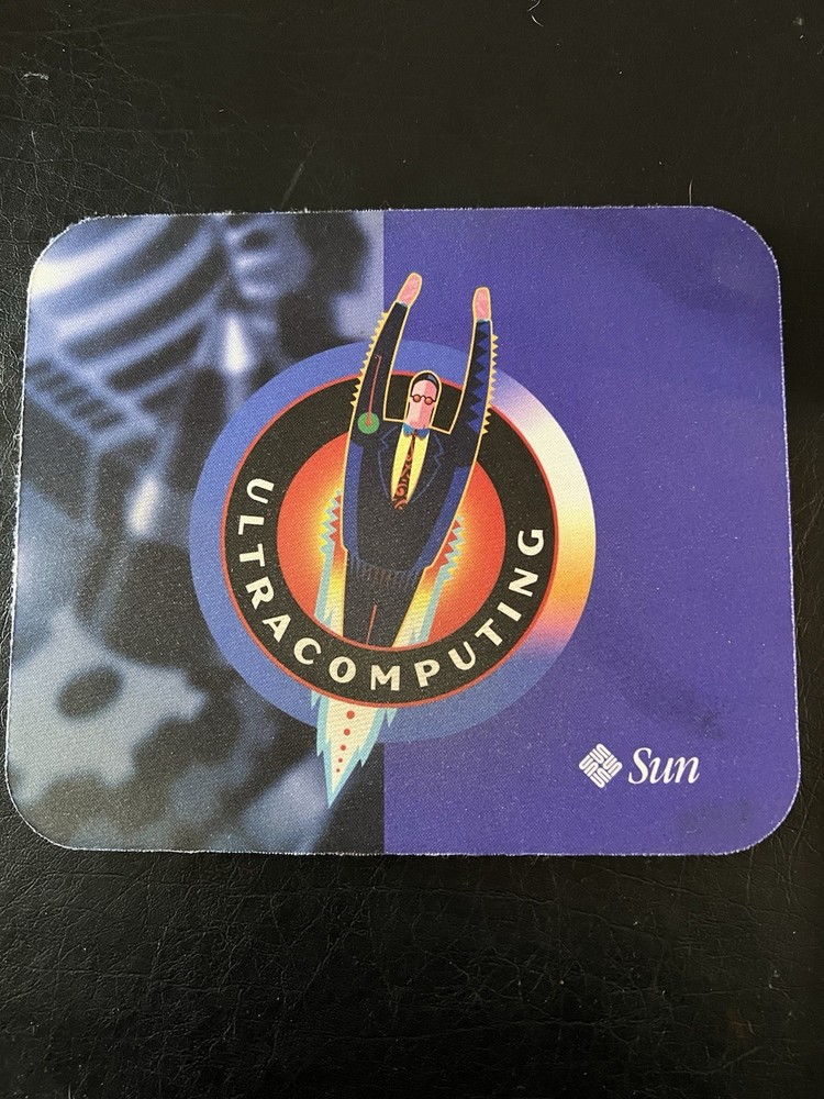 Vintage Sun Microsystems Ultra Computing Rocket Man Mouse Pad 9”x8”