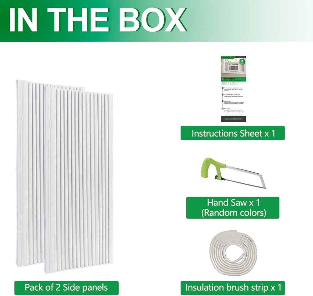 Window Air Conditioner Side Panels, Double Layers Insulation Window AC Side